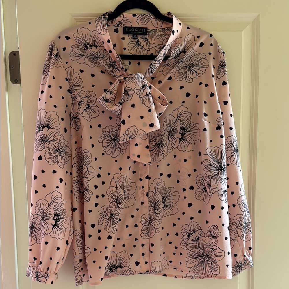 Eloquii Pink Floral Women's Top